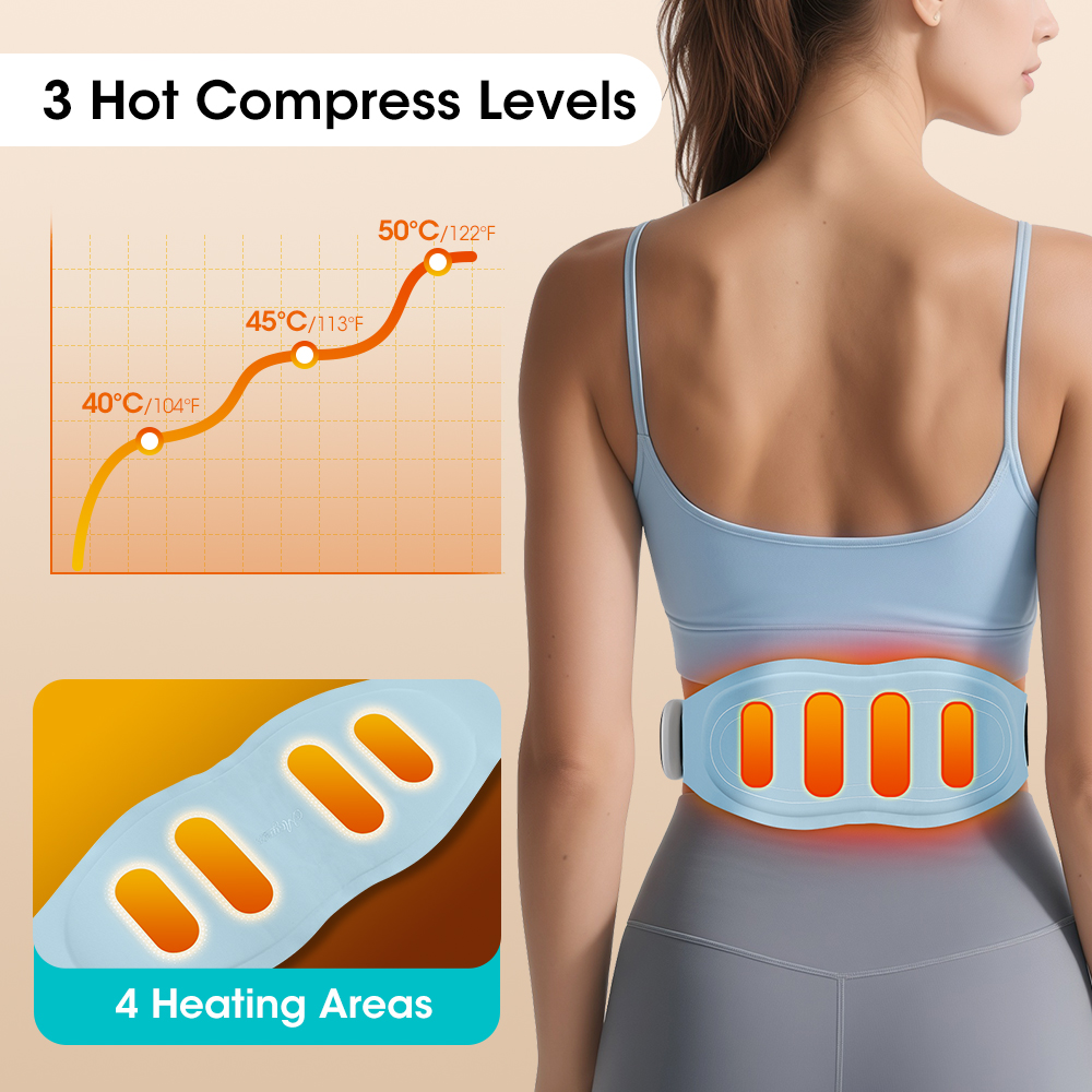 Lower Back Toning Belt, Electric Waist Massager, Muscle Relax Hot Compress, Vibration Belly Exercise, USB Rechargeable