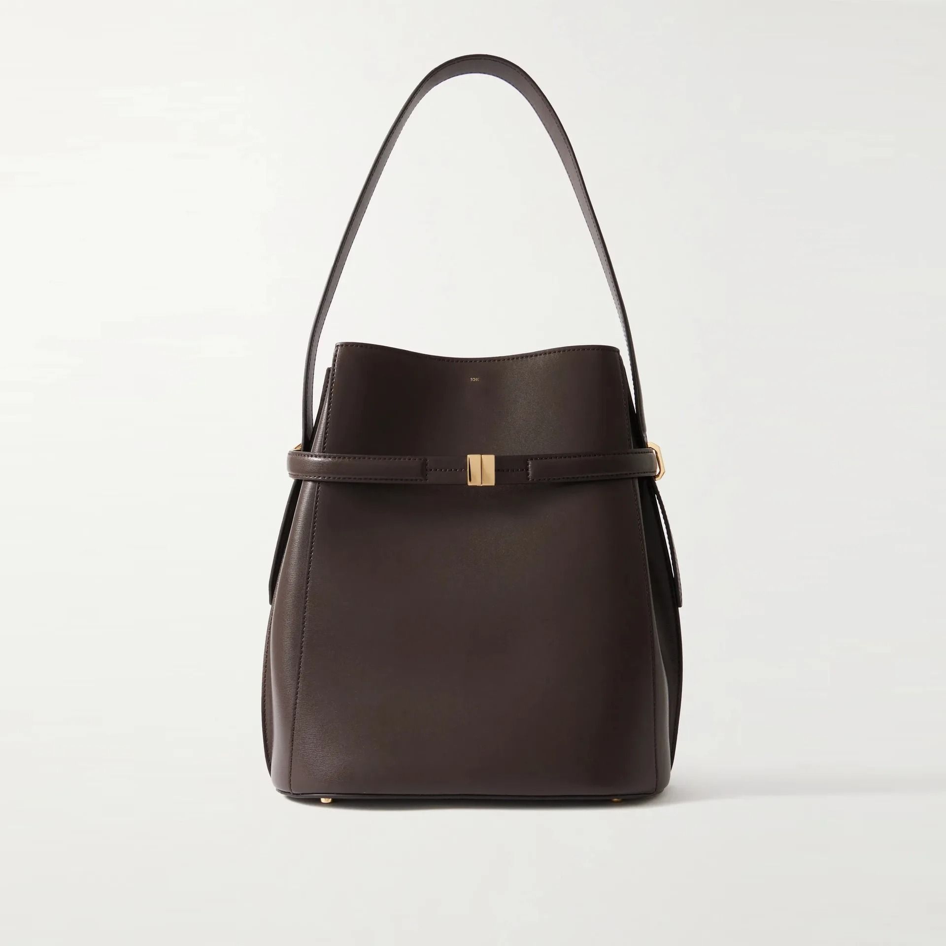 Scandinavian Genuine Leather Bucket Shoulder Tote Bag for Women