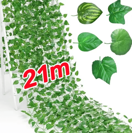 21M Artificial Ivy Vine Garland Lush Green Hanging Leaf Decor for Home & Events