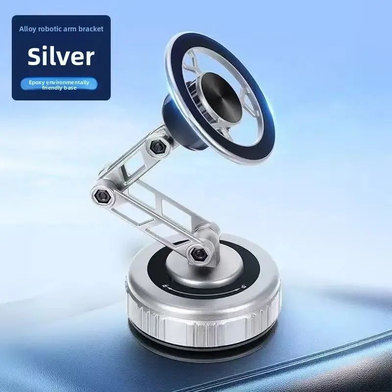 FlexGrip 360 Magnetic Car Phone Holder with Vacuum Suction & Foldable Arm