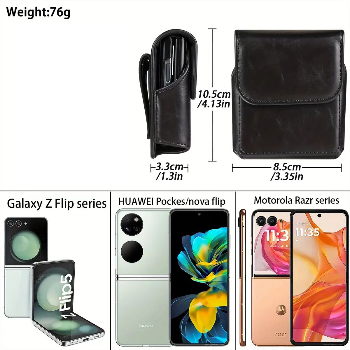 Leather Folding Phone Waist Pouch