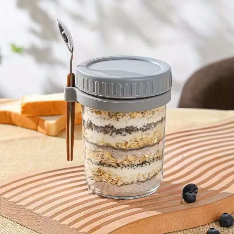 Glass Overnight Oats Container (1pcs)