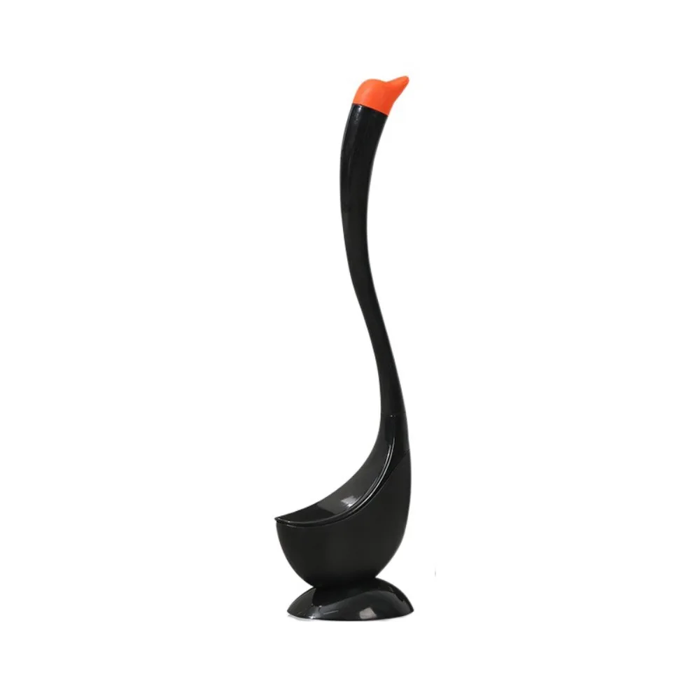 Dense Bristle Head Plastic Toilet Plunger Household, Swan Shape Long Handle Toilet Brush, cute holder set