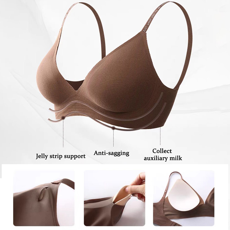 Women Sexy Seamless Bras Deep V Neck Bralette Sexy Lingerie Letter Strap Tops Push Up Underwear Wireless Brassiere