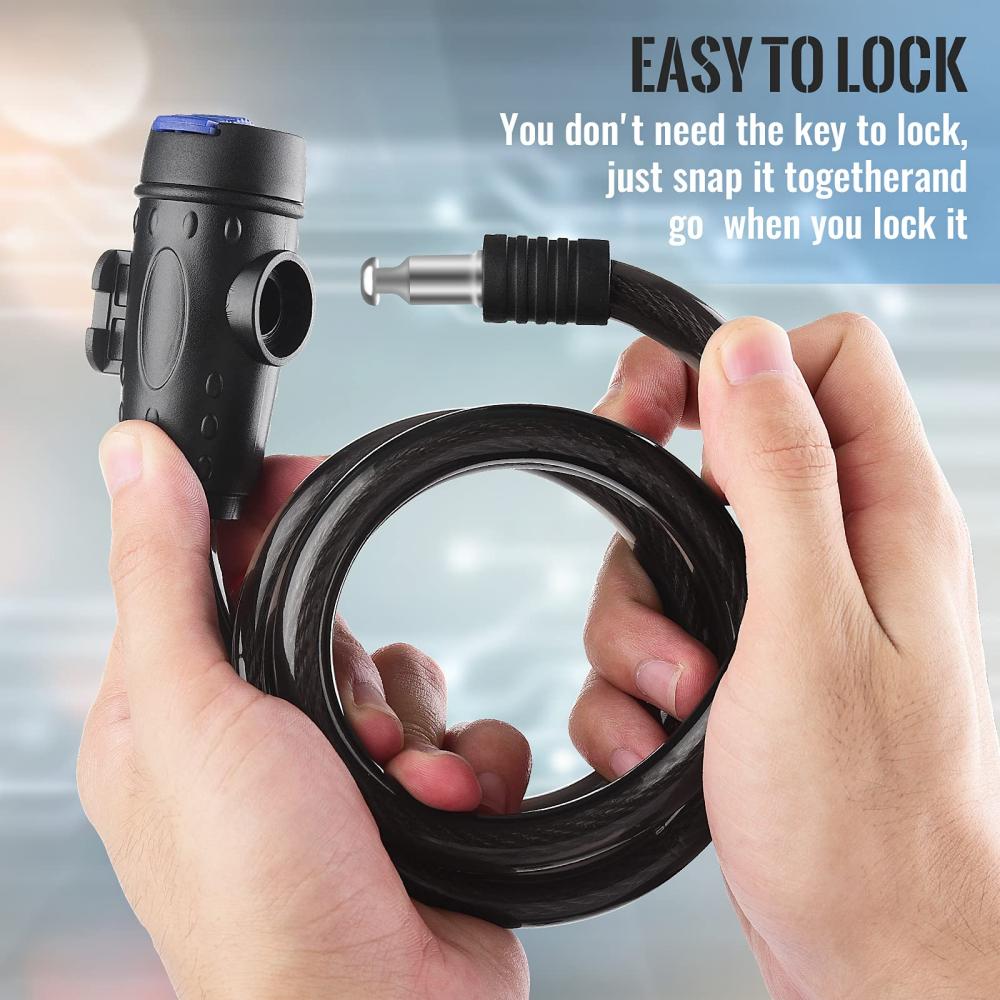 Portable Bike Chain Lock, Anti Theft Metal Steel Safety Lock with Keys, Motorcycle and Bicycle Security Accessory