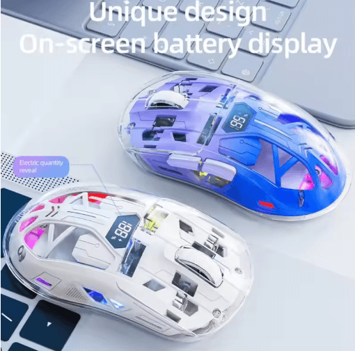 A2 Transparent Digital display RGB Bluetooth Mouse Wireless Dual mode Connection Win Mac