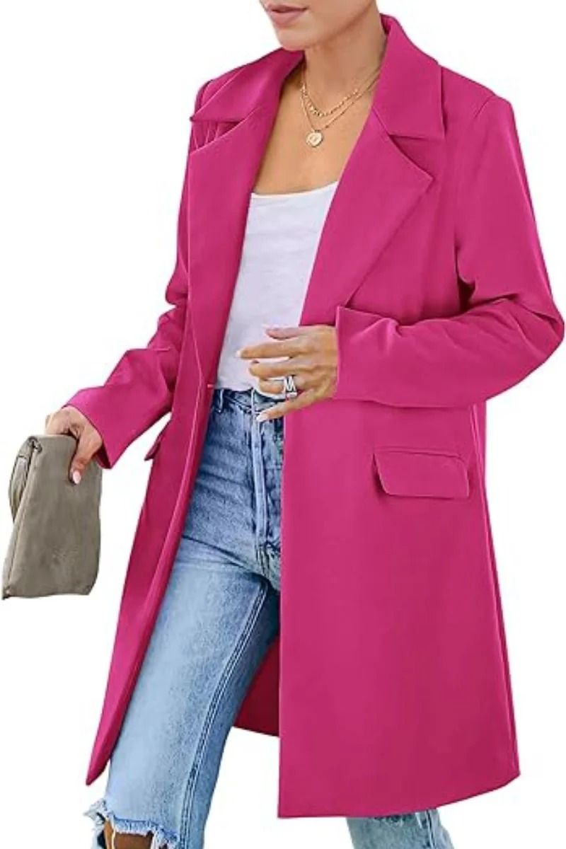 Elegant Double-Breasted Winter Wool Blend Coat