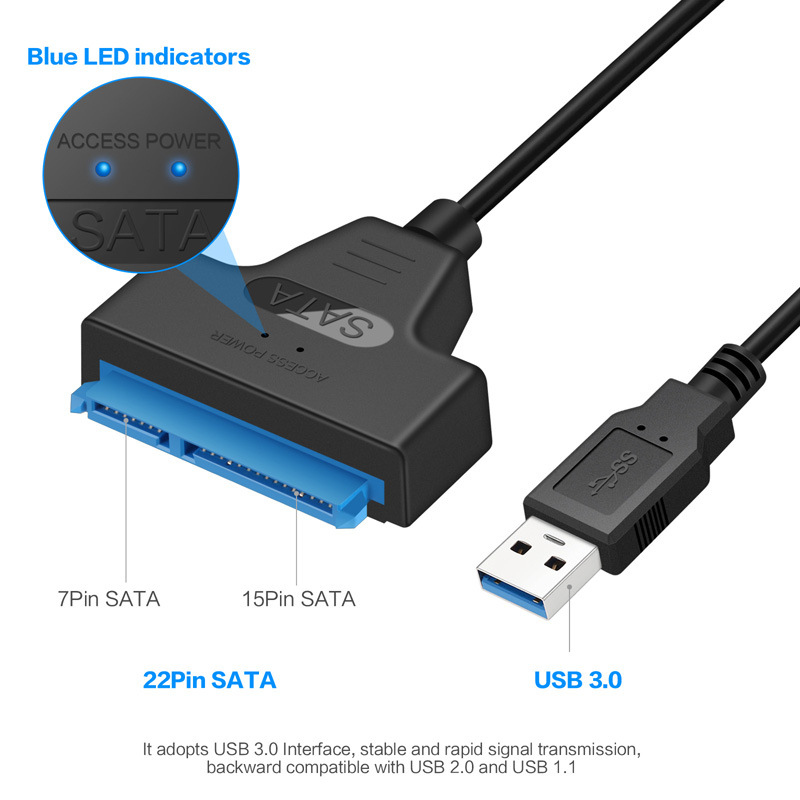 SATA 3 to USB 3.0 Adapter Cable, Connect & Access External Hard Drive or SSD Easily