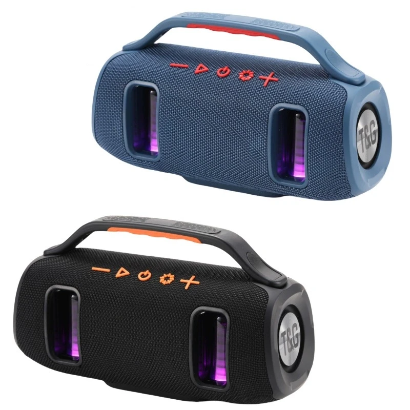 Portable Fashion Bluetooth Speaker, Wireless USB TF AUX, RGB Colorful LED Light Loud Sound Music Player