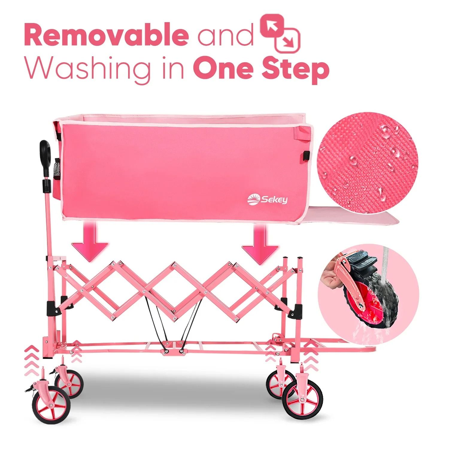 Folding Collapsible 52 Inch Utility Wagon Cart