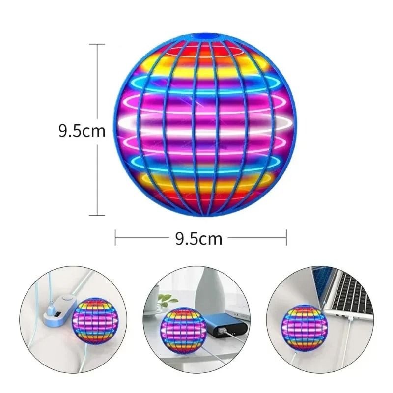 Flying Ball Childrens LED Cosmic Globe 360° Rotating Suspension Toy
