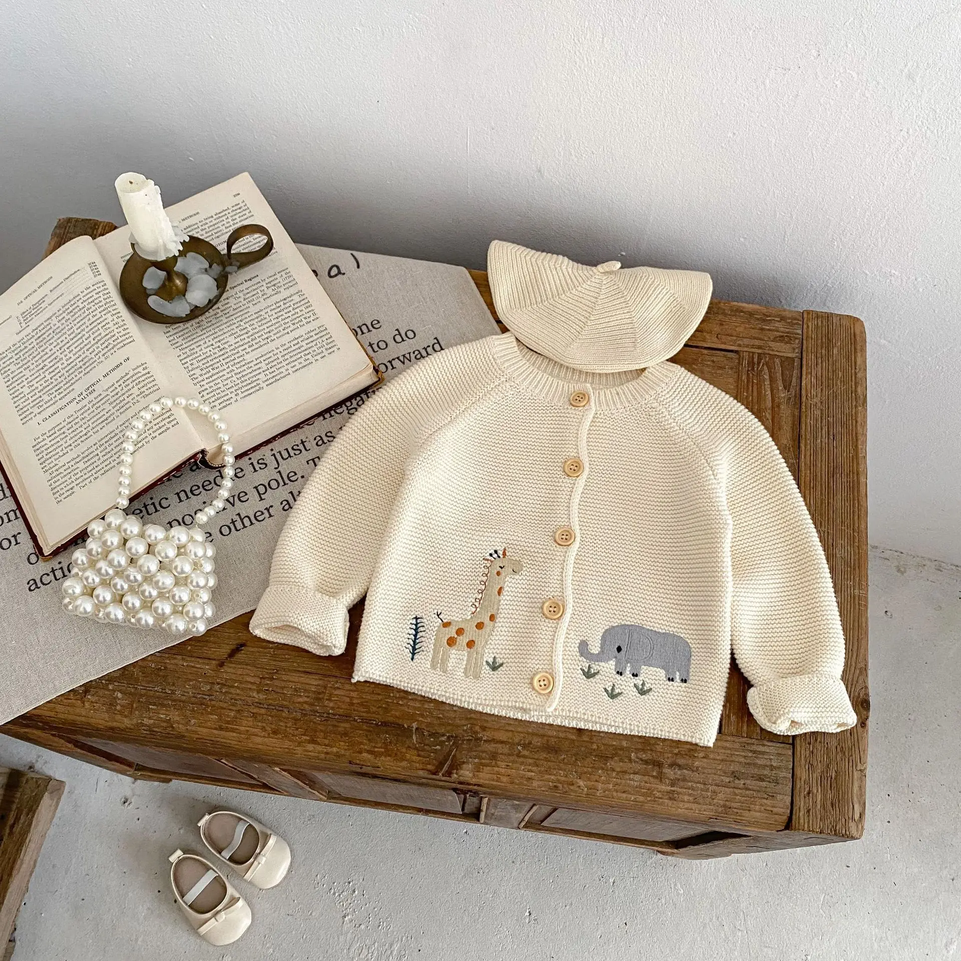 Newborn Kid Autumn Winter Knitwear Outfit Coat Cardigan Sweater Animal Print Baby Boy Girl Clothes Soft Warm