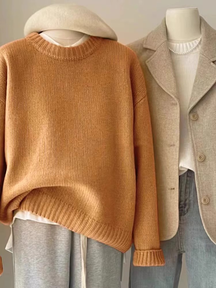 Women's Cashmere Crewneck Sweater in 100% Pure