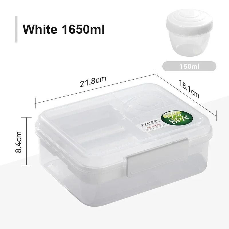 Double Layer Bento Lunch Box With Carry Handle
