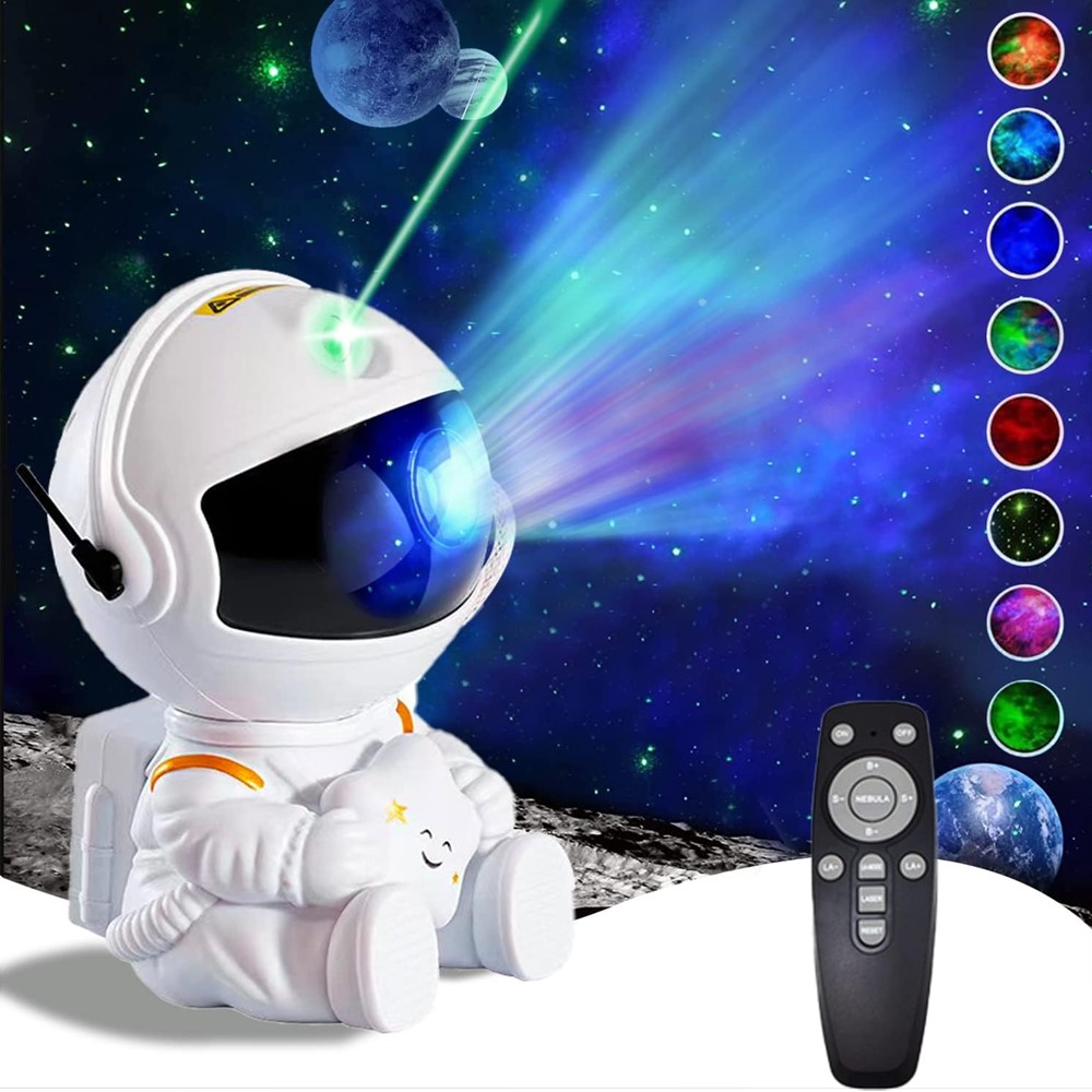 Creative Astronaut Starry Sky Projection Light, Full of Stars Nebula, Moon Lamp for Bedroom Ambiance, Spaceman Laser