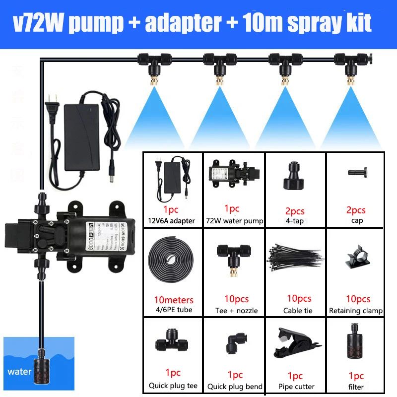 Premium Garden Irrigation Timer & Automatic Garden Watering System with Fog Misting Irrigation Kit