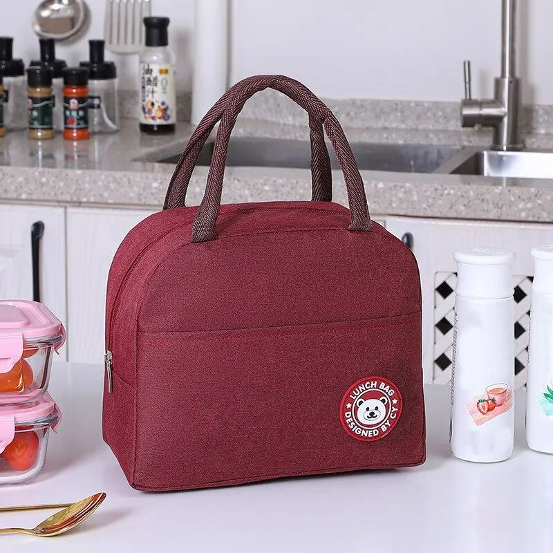 Insulated Canvas Lunch Tote Bag