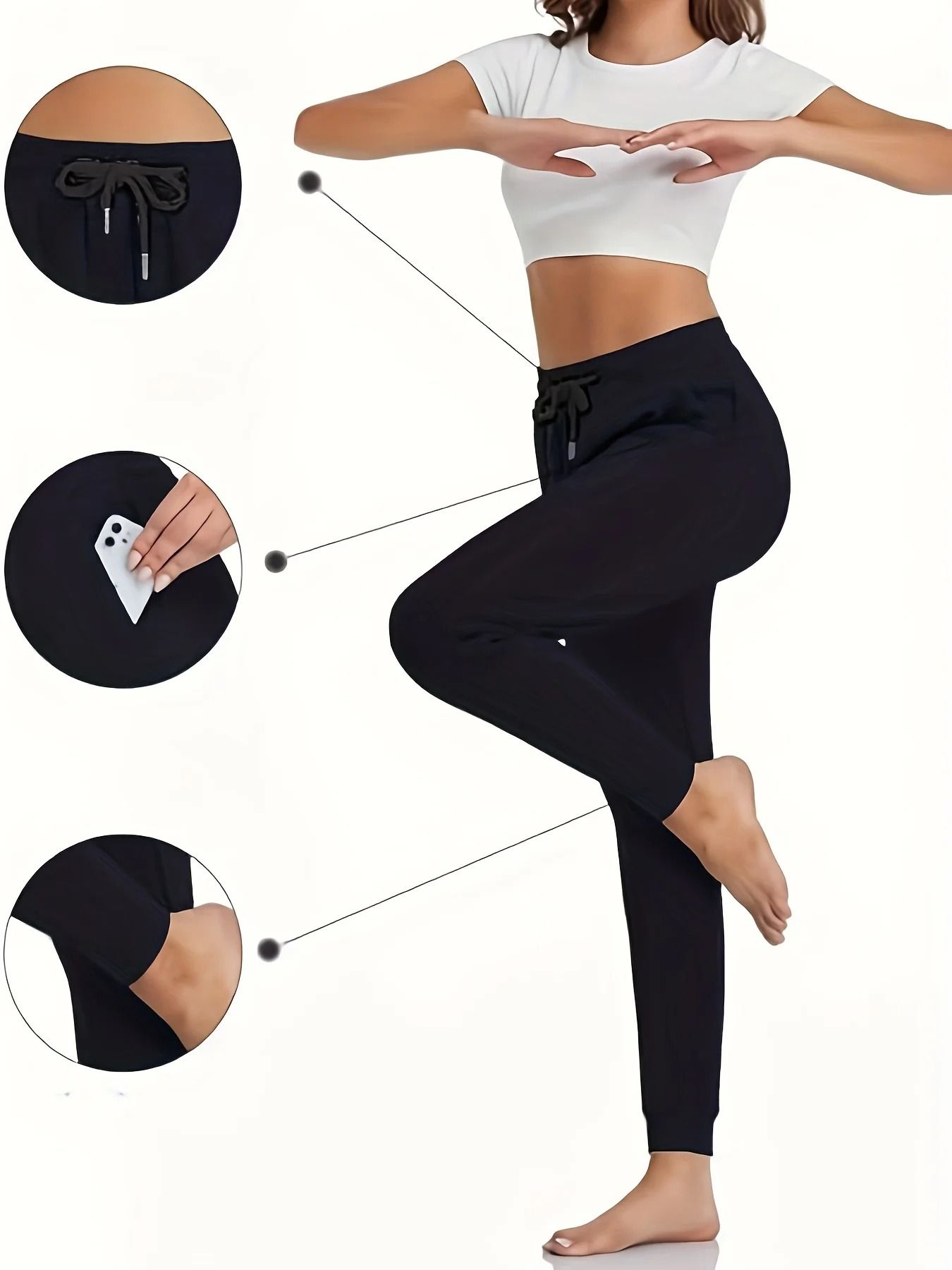 Women Sherpa Lined Sweatpants with Pockets