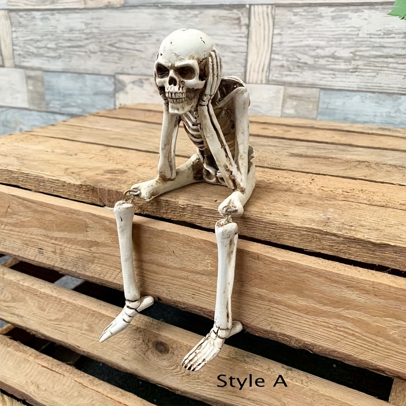 Adorable Hanging Skeleton, Resin Home Decor, Perfect for Halloween, Easter, and Hanukkah, Indoor Outdoor Use