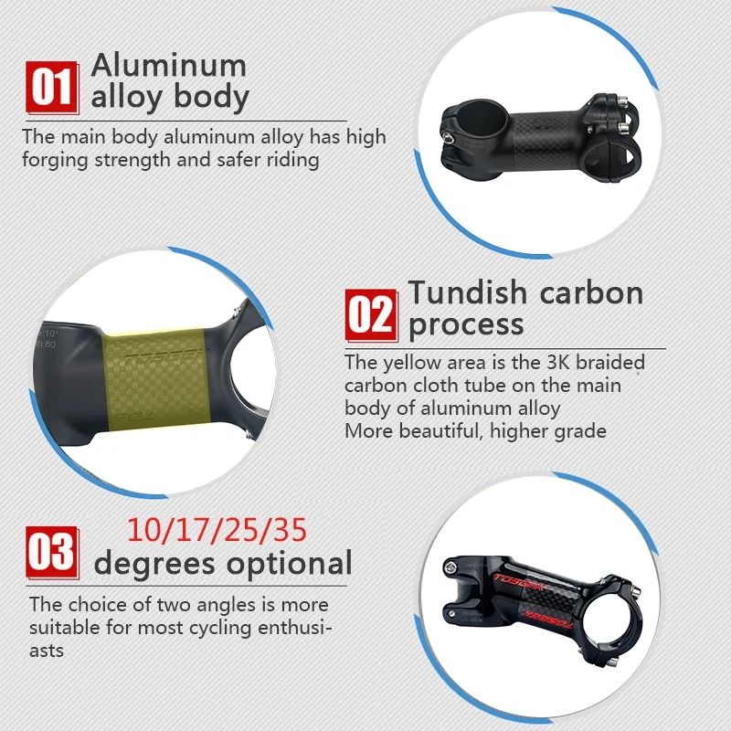 Ultralight Carbon and Aluminum MTB Handlebar Stem 31.8 mm