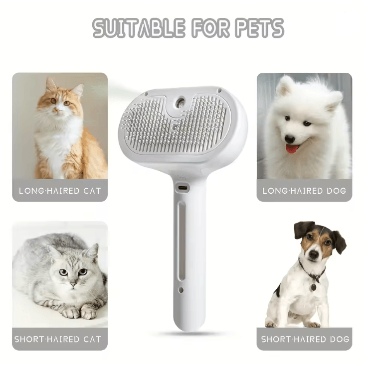 Pet Spray Grooming Comb with Hair Remover and Dematting Brush for Cats and Dogs