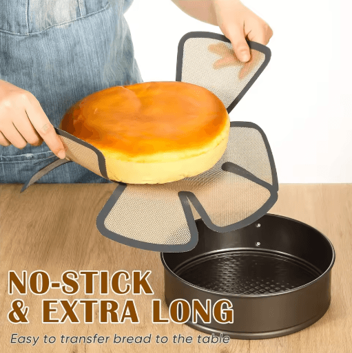 Reusable Silicone Bread Pan Liner Non Stick Baking Mat with Safety Edge and Handle