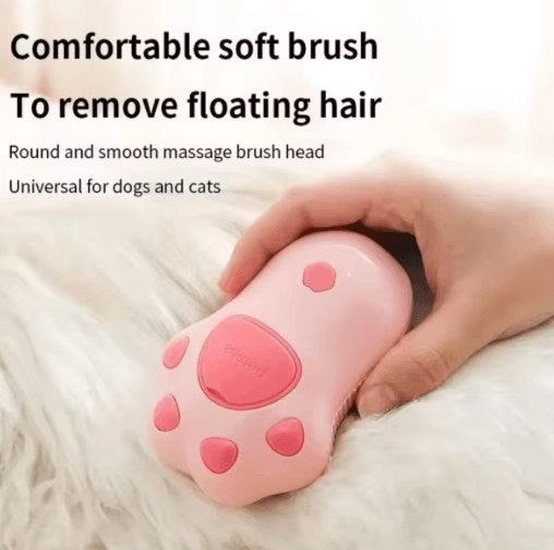 Cute Pink Silicone Pet Steam Massage Brush Floating Hair Bath and Grooming Comb