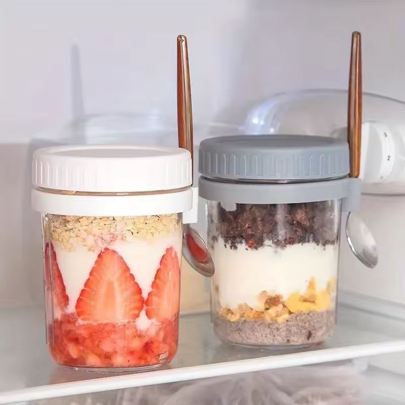 Glass Overnight Oats Container (1pcs)