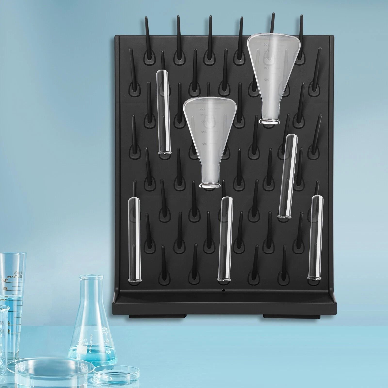 52 Peg Lab Drying Rack, Detachable Draining Rack for Glassware