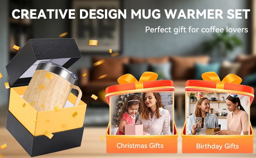 Self Heating Smart Coffee Mug with USB 55C Warmer