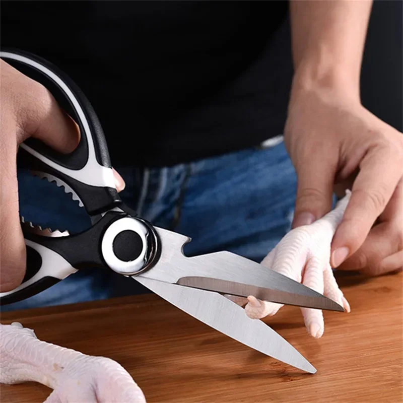 Stainless Steel Multi Functional Household Kitchen Scissors, Cutting Vegetables, Chicken Bones, Fish, And More Tools