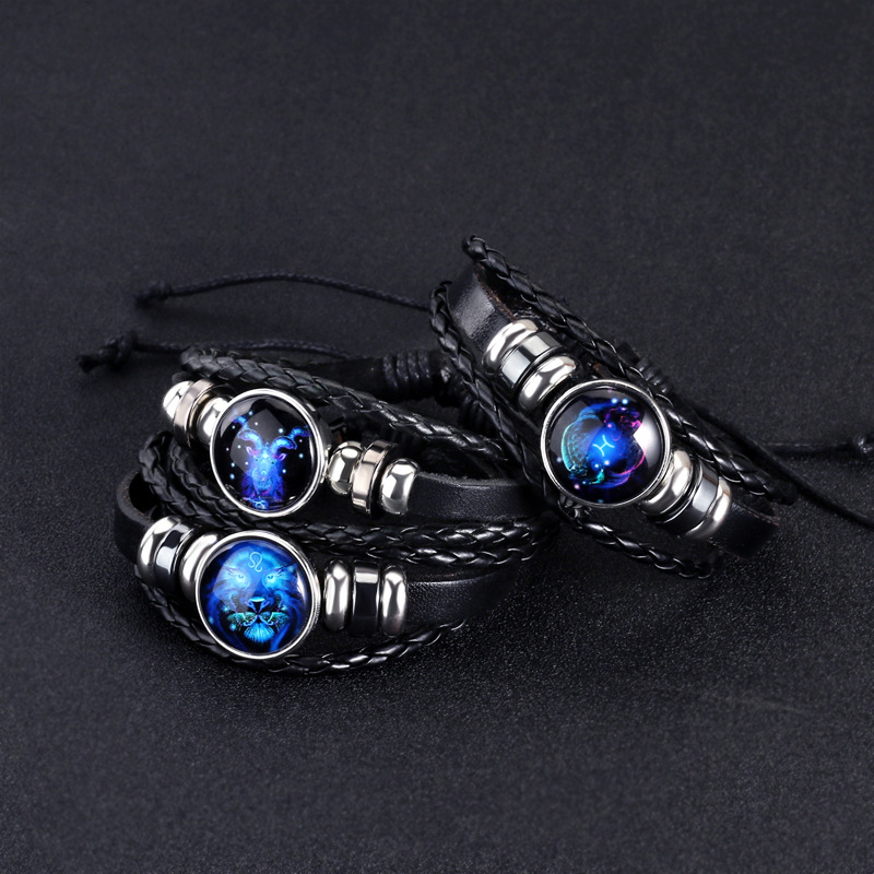 Zodiac Glow Leather Bracelet for Astrology Lovers and Meaningful Gifting