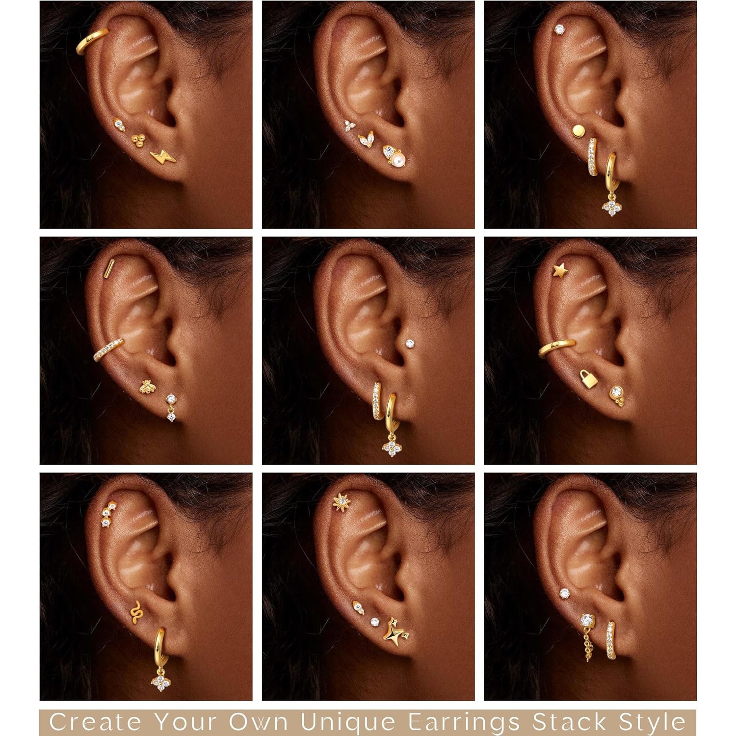 Surgical Stainless Steel Earrings for Women, Dainty Flat Back Earring Stud Hoop, Cartilage Earrings for Sensitive Ears