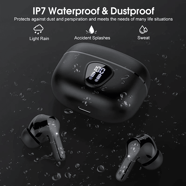 UYUXIO Wireless Earbuds Bluetooth 53 HiFi Stereo with LED Display Noise Cancelling Mic