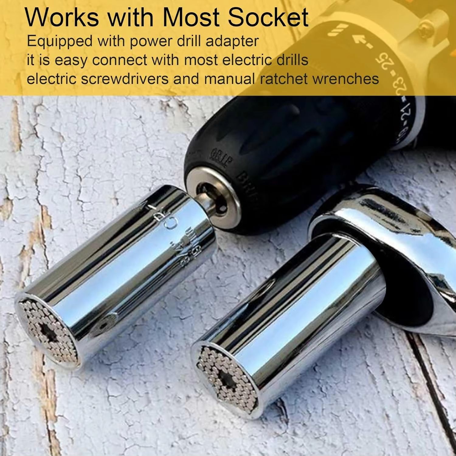 Multifunctional 7–19 mm Magic Socket Extension Rod Set – One Tool, Many Nuts & Bolts