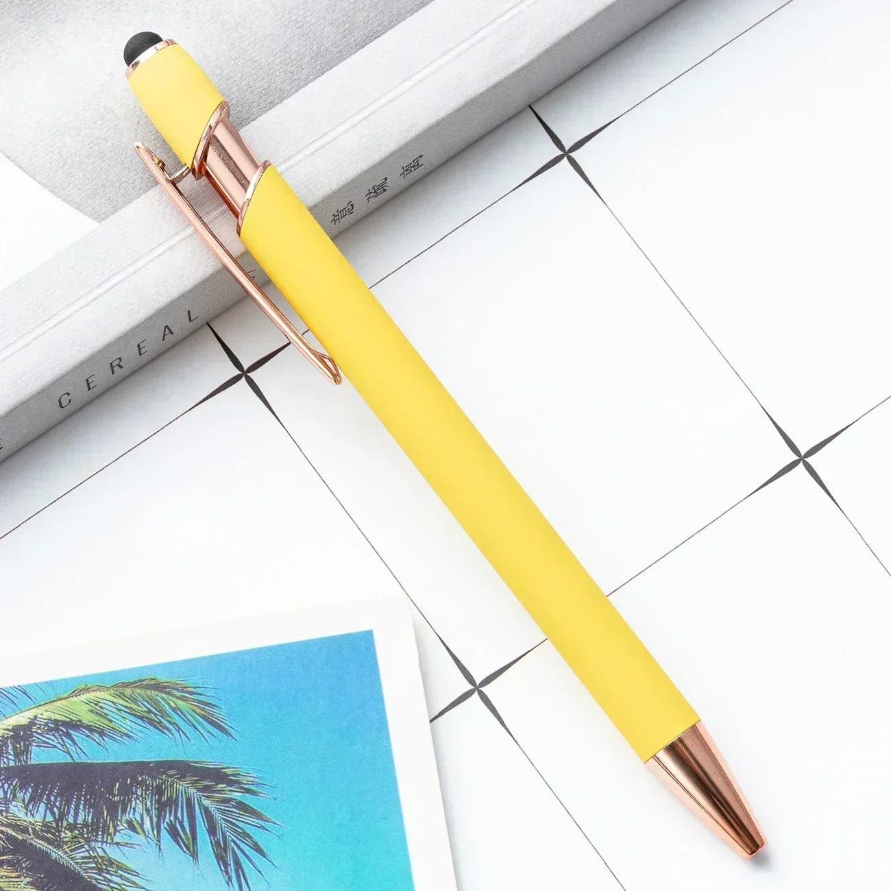 Customized Logo Ballpoint Pen, Personalized Stylus Touch Pen, Engrave Text Metal Pen, Office, School Stationery Supplies