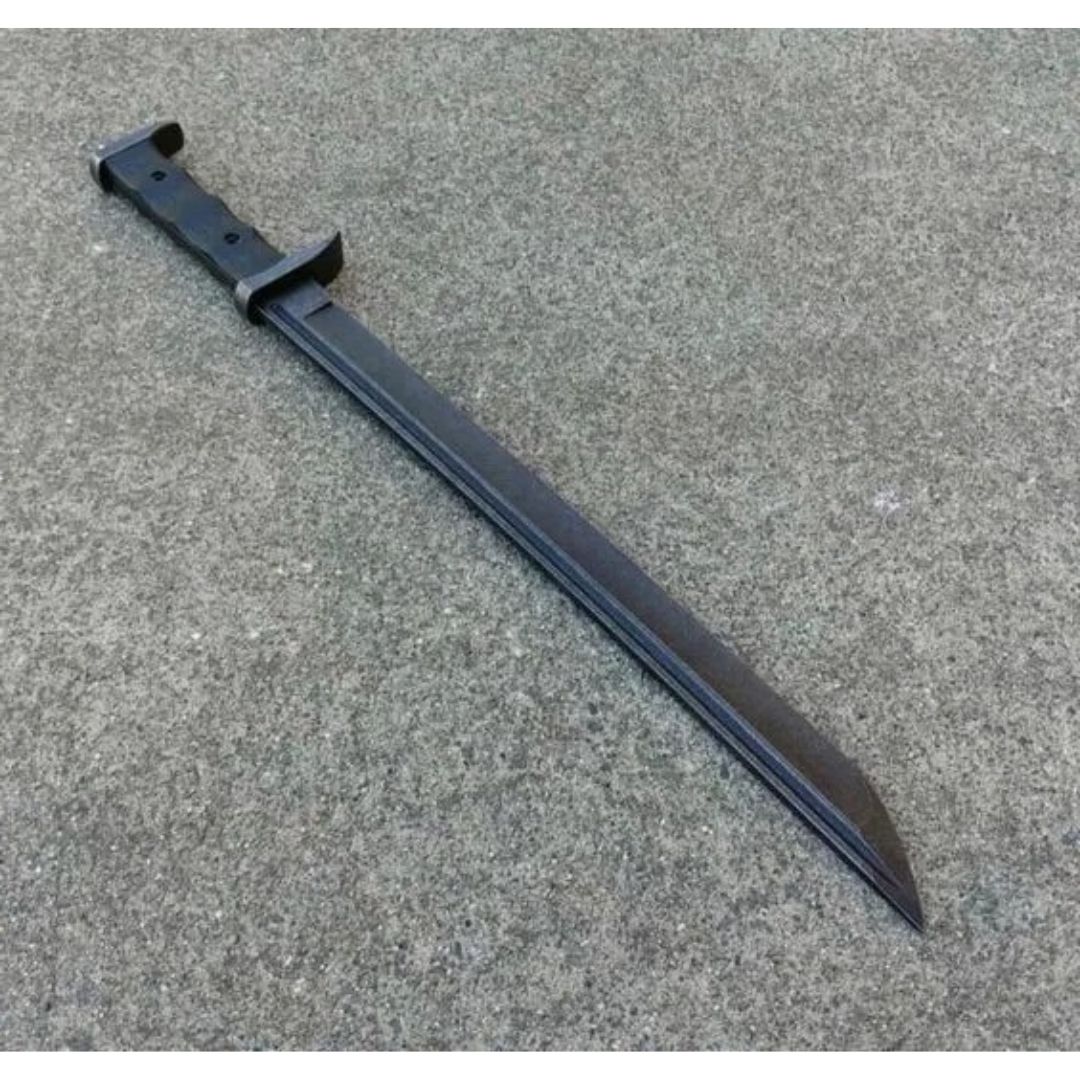 Custom Handmade Carbon Steel Sword Full Tang Hunting Camping Sword Unique Ninja Sword Black Forged Sword
