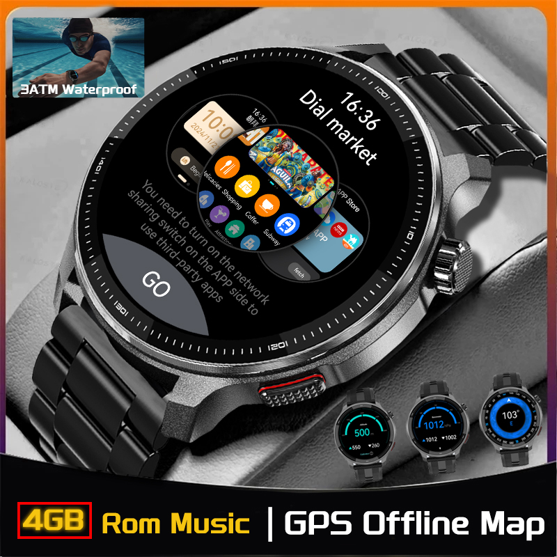 GPS Smartwatch with Offline Maps Waterproof Fitness Tracking Watch