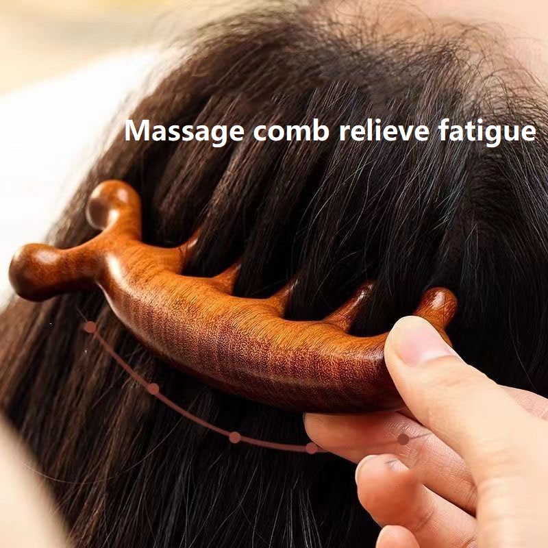 Wooden Massage Comb, Wood Massager, Scalp Head Oil Massager, Scalp Hair Comb