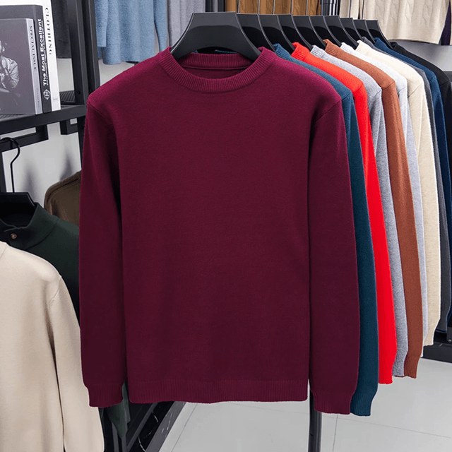 Modern Diamond Knit Crew Neck Sweater Mens Casual Pullover