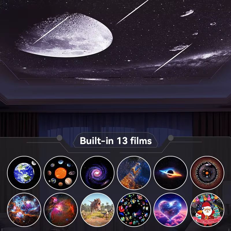 12-in-1 Galaxy Star Projector – Ultra-Clear Planetarium Night Light with Meteor Effect for Kids & Adults