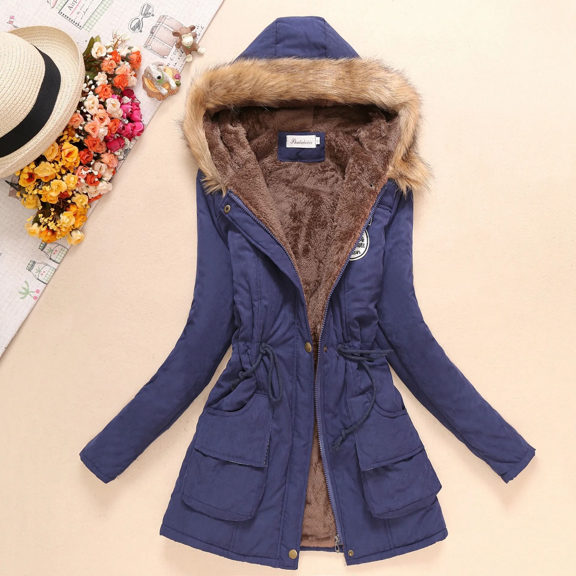 Womens Cotton Padded Hooded Winter Jacket