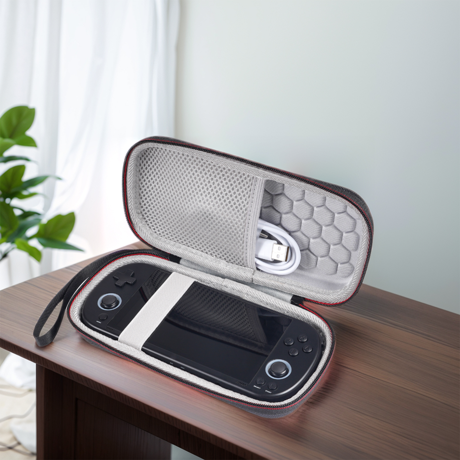 Portable Shockproof EVA Travel Case with Mesh Pocket for Gadgets