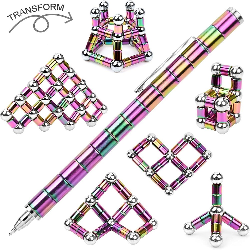 Stress Relief Dual-End Magnetic Fidget Pen Smooth Writing Tool for Office School Anxiety Focus Aid