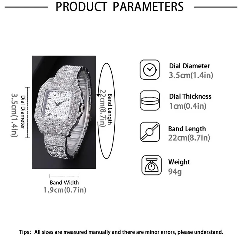 Luxury Diamond Gold Watch for Men & Women Unisex Rhinestone Bracelet Watch Elegant Female Wrist Watch