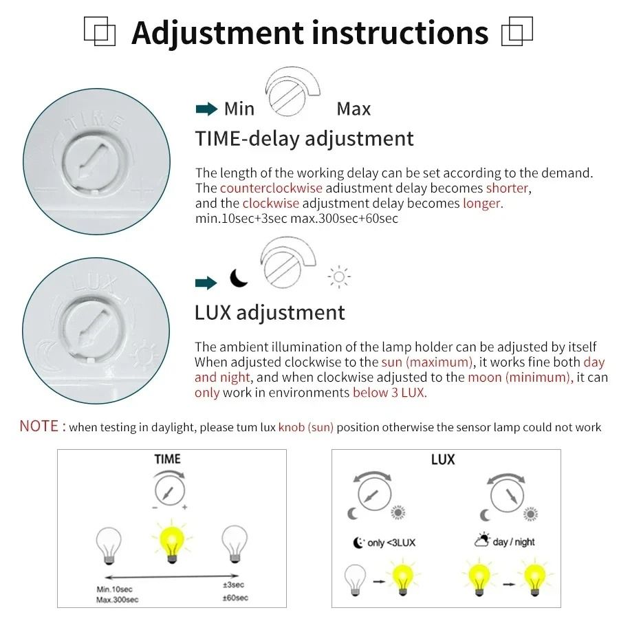 Smart PIR Motion Sensor E27 Bulb Socket Auto On Off Light Switch