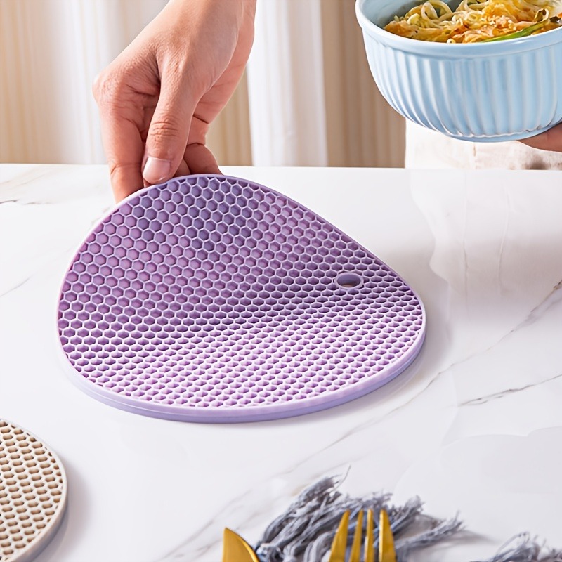 Heat-resistant Silicone Anti Scalding Mat Pot Rack, Anti Slip Circular Silicone Mat for Household Kitchen Countertop