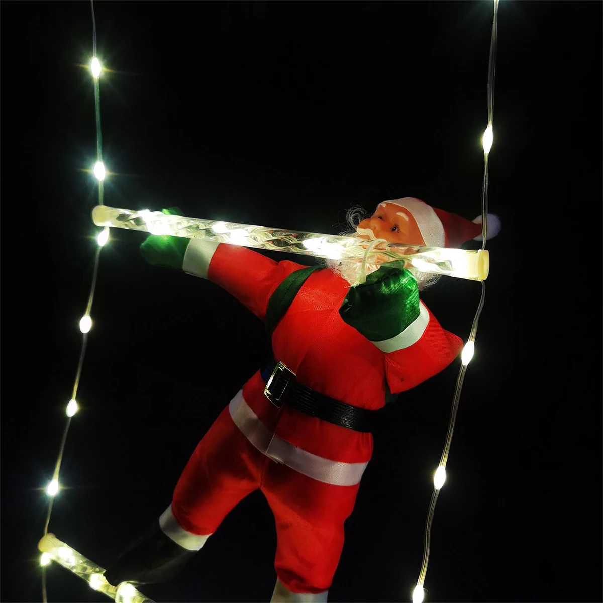 Santa Claus Climbing Ladder, Christmas Decoration Outdoor Gift Tree, Ornement Garden Decor