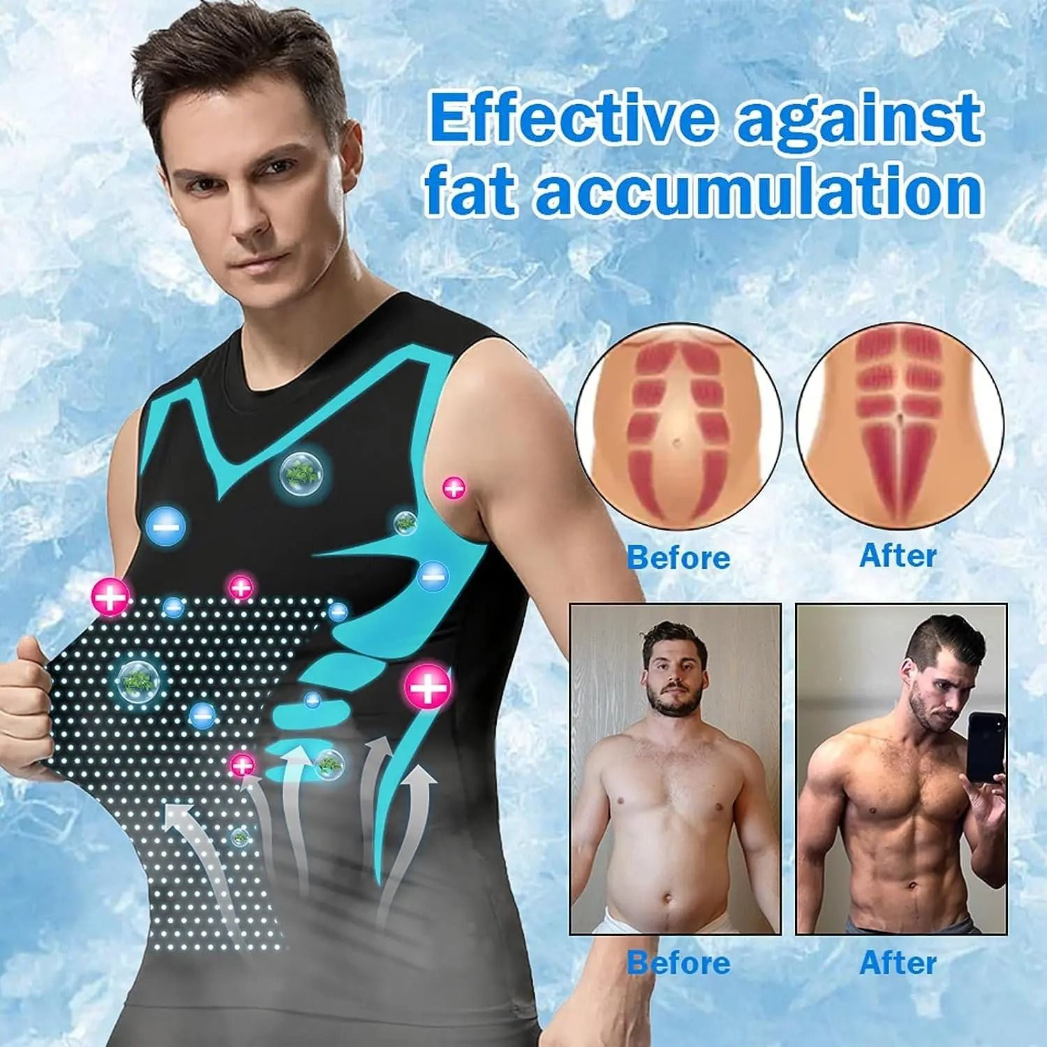 Summer Mens Compression Shaping Vest Sleeveless Body Shaper Tank Top