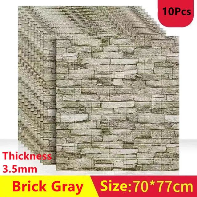 3D Brick Wall Sticker Set Self Adhesive Panels